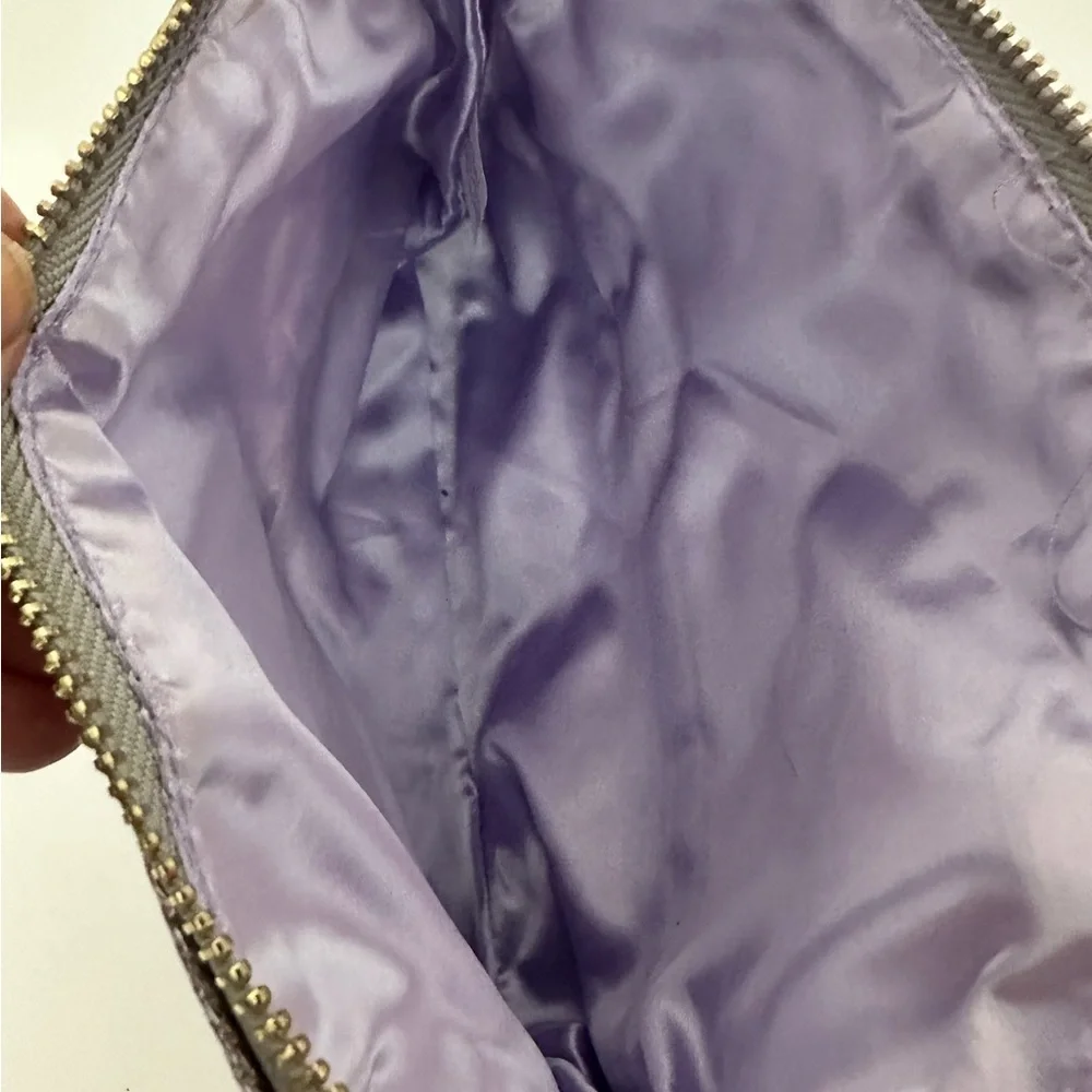 Nordstrom Lavender & Metallic Two-Tone Zip Cosmetic Bag